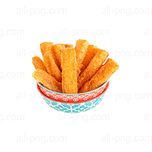 Preview of golden crispy french fries in a bowl PNG image
