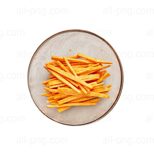 Preview of thin crispy french fries on a plate PNG image